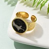 304 Stainless Steel Open Cuff Rings for Women RJEW-K248-13G-3