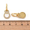 Heart with Flat Round Brass Micro Pave Clear Cubic Zirconia Hoop Earrings KK-D363-11B-G-3