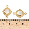 304 Stainless Steel Natural White Shell Flat Round Connector Charms STAS-L288-14G-02-3
