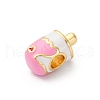 Brass Enamel European Beads KK-Q098-26G-B-2
