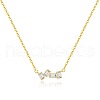 4 Rectangle 925 Sterling Silver Pave Clear Cubic Zirconia Pendant Necklaces for Women FS-WG3C91C-01-1