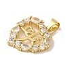 Rack Plating Brass Micro Pave Cubic Zirconia Pendants KK-P267-08G-2