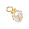 Round Imitation Pearl Acrylic  Pendants PALLOY-JF04002-01-4