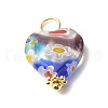 Heart Handmade Millefiori Lampwork Beads Pendant PALLOY-JF00907-2