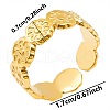 Geometric Flower Pattern 304 Stainless Steel Open Cuff Ring for Unisex HM6803-2-1