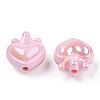 UV Plating Opaque Rainbow Iridescent Acrylic Beads OACR-T027-01-B05-2