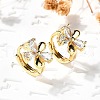 Flower Brass Hoop Earrings EJEW-S256-01D-G-1