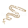 Men's Rosary Bead Necklace with Crucifix Cross NJEW-I011-6mm-08-2