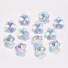 Faceted Glass Rhinestone Charms RGLA-F055-10x10-001AB-1