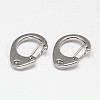 Tarnish Resistant Oval 304 Stainless Steel Keychain Clasp Findings STAS-D070-03-1