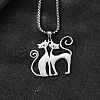 304 Stainless Steel Pendant Necklaces NJEW-P329-02P-1