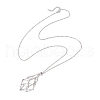 304 Stainless Steel Empty Macrame Pouch Pendant Singapore Chain Necklaces NJEW-JN05284-03-5