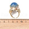 Half Round Natural Dyed Jade Cubic Zirconia Cuff Rings RJEW-M076-01G-04-3