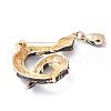Rhinestone Snake Aolly Brooch with Enamel JEWB-V002-17A-2