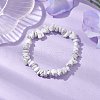 Synthetic White Howlite Chip Beaded Stretch Bracelets for Women Men BJEW-JB10652-05-2