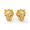 Brass Micro Pave Cubic Zirconia Stud Earrings EJEW-C123-01G-4