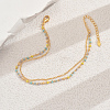 Brass & Colorful Plastic Beaded Double Layer Anklets for Women's Beach Party Gathering DX4232-2