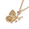 Initial Letter with Butterfly Pendant Necklace NJEW-C026-01G-F-1