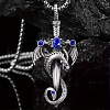 Alloy & 201 Stainless Steel & Rhinestone Dinosaur Wrapped Sword Pendant Necklaces for Men FS-WGFE8C1-06-1