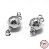Anti-Tarnish Rhodium Plated 925 Sterling Silver Box Clasps STER-L057-015A-4