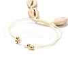Natural Cowrie Shell Braided Bead Anklets for Girl Women AJEW-AN00453-02-5