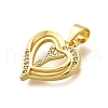 Rack Plating Brass Micro Pave Cubic Zirconia Pendants KK-L226-101G-Y-2
