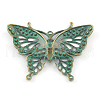 Zinc Alloy Butterfly Pendants Rhinestone Settings PALLOY-R065-011-FF-2