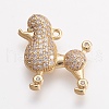 Brass Micro Pave Cubic Zirconia Puppy Pendants ZIRC-G123-52G-1