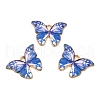 Light Gold Tone Alloy Enamel Pendants ENAM-M059-05KCG-03-3