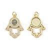 Brass Cubic Zirconia with Shell Pendants KK-K342-12G-2