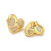 Brass Pave Clear Cubic Zirconia Stud Earrings EJEW-N054-49G-2