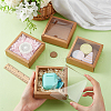 Square Paper Biscuit Boxes with Clear PVC Window CON-WH0098-16A-03-3