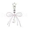 Alloy Glass Chip Pendant Decoration HJEW-FZ00039-1