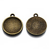 Tibetan Style Alloy Pendant Cabochon Settings X-TIBE-S322-002B-AB-NR-2