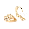 Heart Cubic Zirconia Huggie Hoop Earrings EJEW-I260-11G-NR-3