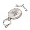 Brass Micro Pave Clear Cubic Zirconia Toggle Clasps KK-N254-92P-2