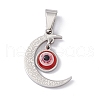 304 Stainless Steel Resin Pendants STAS-A062-40P-2