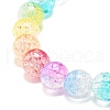 Rainbow Acrylic Round Beaded Stretch Bracelet for Women BJEW-JB07555-5