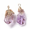 Natural Raw Amethyst Pendants G-C023-02-2