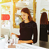 T-Shaped Bar PU Leather Bracelet Display Stands with Wooden Base AJEW-WH0471-127C-6