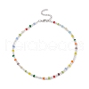 Glass Seed Beaded Necklace for Women NJEW-JN04276-1