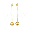 304 Stainless Steel Round Beaded Dangle Stud Earrings for Women EJEW-G417-01G-5