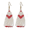 304 Stainless Steel with Glass Dangle Stud Earring EJEW-MZ00179-3