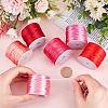   5 rolls 5 colors Nylon Rattail Satin Cord NWIR-PH0002-09B-02-3