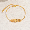 Mother's Day Heart & Wheat Brass Link Bracelets SC5095-5