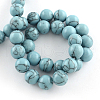 Synthetical Turquoise Gemstone Round Bead Strands TURQ-R035-6mm-03-4