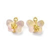 Light Gold Tone Alloy with Glass Charms PALLOY-Q457-01G-03-1