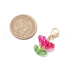Glass Flower Pendant Decorations HJEW-MZ00206-04-3