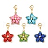 Star Handmade Glass Seed Beaded & Synthetic Imperial Jasper Dyed Beads Pendant Decorations HJEW-MZ00268-2