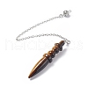 Natural Tiger Eye Pointed Dowsing Pendulums AJEW-B020-06P-02-2